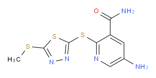 5-amino-2-((5-(methylthio)-1,3,4-thiadiazol-2-yl)thio)nicotinamide