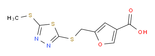 5-(((5-(methylthio)-1,3,4-thiadiazol-2-yl)thio)methyl)furan-3-carboxylic acid