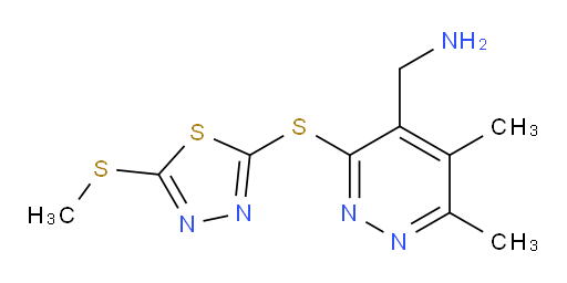 (5,6-dimethyl-3-((5-(methylthio)-1,3,4-thiadiazol-2-yl)thio)pyridazin-4-yl)methanamine