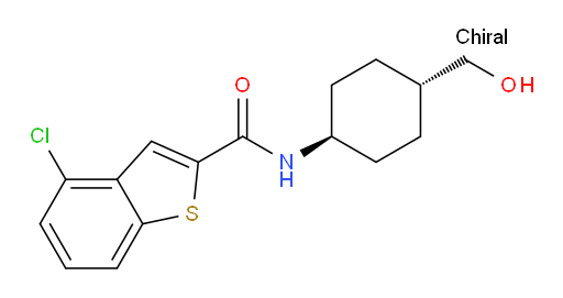 4-chloro-N-((1r,4r)-4-(hydroxymethyl)cyclohexyl)benzo[b]thiophene-2-carboxamide