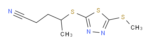 4-((5-(methylthio)-1,3,4-thiadiazol-2-yl)thio)pentanenitrile