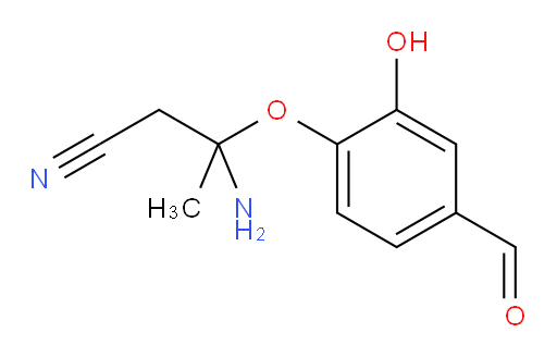 3-amino-3-(4-formyl-2-hydroxyphenoxy)butanenitrile