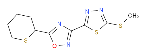 3-(5-(methylthio)-1,3,4-thiadiazol-2-yl)-5-(tetrahydro-2H-thiopyran-2-yl)-1,2,4-oxadiazole
