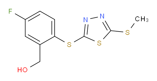 (5-fluoro-2-((5-(methylthio)-1,3,4-thiadiazol-2-yl)thio)phenyl)methanol