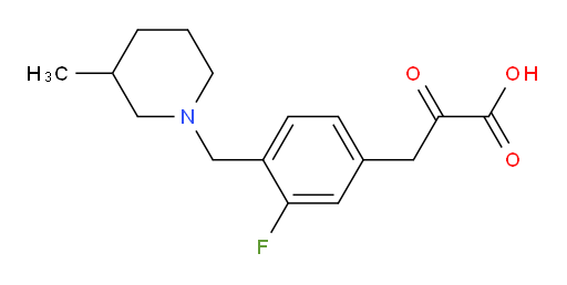 3-(3-fluoro-4-((3-methylpiperidin-1-yl)methyl)phenyl)-2-oxopropanoic acid