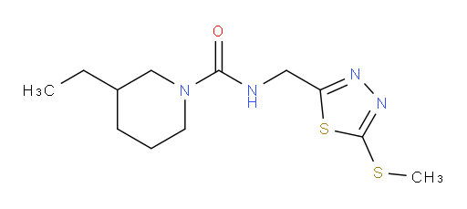 3-ethyl-N-((5-(methylthio)-1,3,4-thiadiazol-2-yl)methyl)piperidine-1-carboxamide