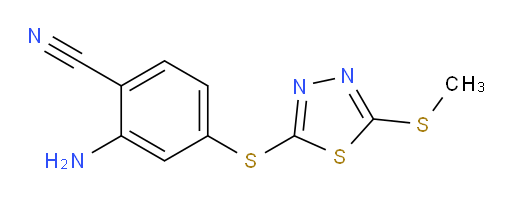 2-amino-4-((5-(methylthio)-1,3,4-thiadiazol-2-yl)thio)benzonitrile