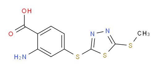 2-amino-4-((5-(methylthio)-1,3,4-thiadiazol-2-yl)thio)benzoic acid