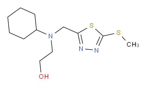 2-(cyclohexyl((5-(methylthio)-1,3,4-thiadiazol-2-yl)methyl)amino)ethanol