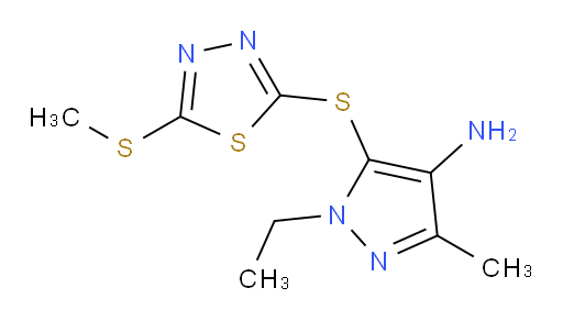1-ethyl-3-methyl-5-((5-(methylthio)-1,3,4-thiadiazol-2-yl)thio)-1H-pyrazol-4-amine