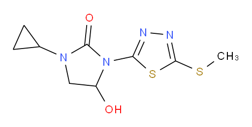 1-cyclopropyl-4-hydroxy-3-(5-(methylthio)-1,3,4-thiadiazol-2-yl)imidazolidin-2-one