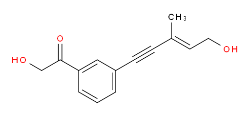 (E)-2-hydroxy-1-(3-(5-hydroxy-3-methylpent-3-en-1-yn-1-yl)phenyl)ethanone