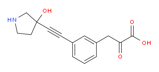 3-(3-((3-hydroxypyrrolidin-3-yl)ethynyl)phenyl)-2-oxopropanoic acid