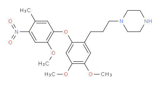 1-(3-(4,5-dimethoxy-2-(2-methoxy-5-methyl-4-nitrophenoxy)phenyl)propyl)piperazine