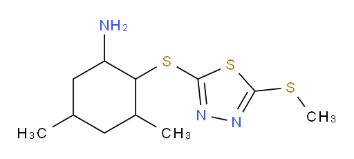 3,5-dimethyl-2-((5-(methylthio)-1,3,4-thiadiazol-2-yl)thio)cyclohexanamine