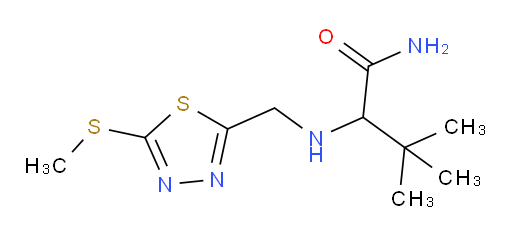 3,3-dimethyl-2-(((5-(methylthio)-1,3,4-thiadiazol-2-yl)methyl)amino)butanamide