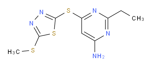 2-ethyl-6-((5-(methylthio)-1,3,4-thiadiazol-2-yl)thio)pyrimidin-4-amine