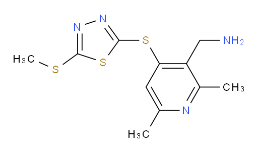 (2,6-dimethyl-4-((5-(methylthio)-1,3,4-thiadiazol-2-yl)thio)pyridin-3-yl)methanamine
