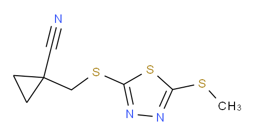 1-(((5-(methylthio)-1,3,4-thiadiazol-2-yl)thio)methyl)cyclopropanecarbonitrile