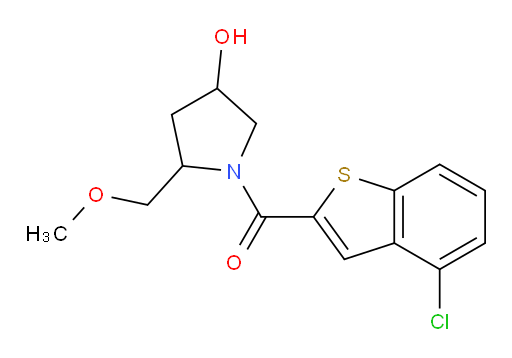 (4-chlorobenzo[b]thiophen-2-yl)(4-hydroxy-2-(methoxymethyl)pyrrolidin-1-yl)methanone