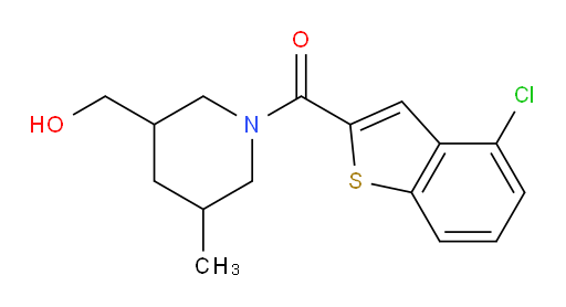 (4-chlorobenzo[b]thiophen-2-yl)(3-(hydroxymethyl)-5-methylpiperidin-1-yl)methanone