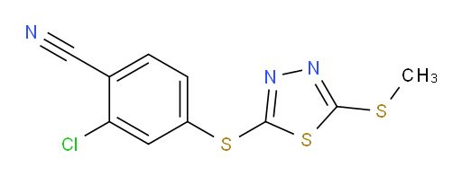 2-chloro-4-((5-(methylthio)-1,3,4-thiadiazol-2-yl)thio)benzonitrile