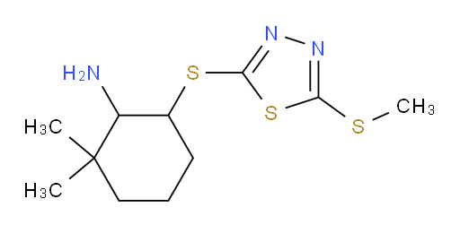 2,2-dimethyl-6-((5-(methylthio)-1,3,4-thiadiazol-2-yl)thio)cyclohexanamine