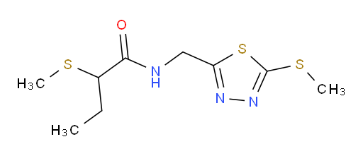 2-(methylthio)-N-((5-(methylthio)-1,3,4-thiadiazol-2-yl)methyl)butanamide