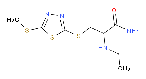 2-(ethylamino)-3-((5-(methylthio)-1,3,4-thiadiazol-2-yl)thio)propanamide