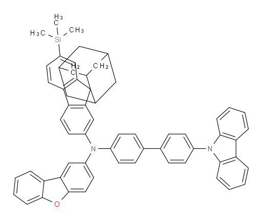N-(4'-(9H-carbazol-9-yl)-[1,1'-biphenyl]-4-yl)-N-(2'-(trimethylsilyl)spiro[adamantane-2,9'-fluoren]-7'-yl)dibenzo[b,d]furan-2-amine