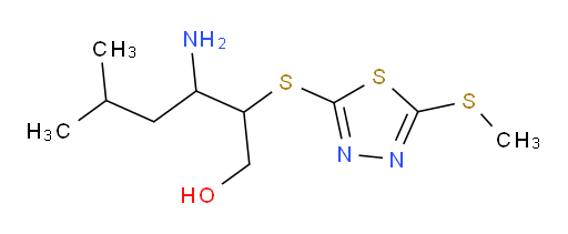 3-amino-5-methyl-2-((5-(methylthio)-1,3,4-thiadiazol-2-yl)thio)hexan-1-ol