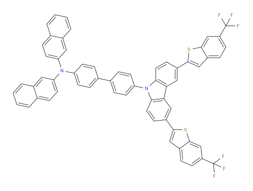 N-(4'-(3,6-bis(6-(trifluoromethyl)benzo[b]thiophen-2-yl)-9H-carbazol-9-yl)-[1,1'-biphenyl]-4-yl)-N-(naphthalen-2-yl)naphthalen-2-amine