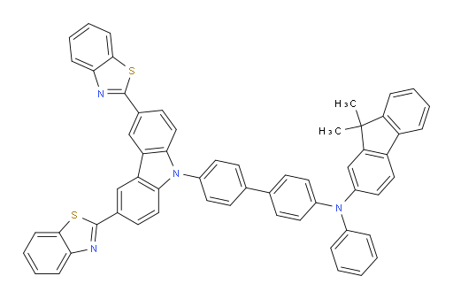 N-(4'-(3,6-bis(benzo[d]thiazol-2-yl)-9H-carbazol-9-yl)-[1,1'-biphenyl]-4-yl)-9,9-dimethyl-N-phenyl-9H-fluoren-2-amine