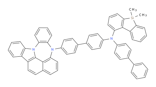 N-(4'-(4H-4,8b-diazaindeno[1,2,3-gh]pleiaden-4-yl)-[1,1'-biphenyl]-4-yl)-N-([1,1'-biphenyl]-4-yl)-5,5-dimethyl-5H-dibenzo[b,d]silol-1-amine