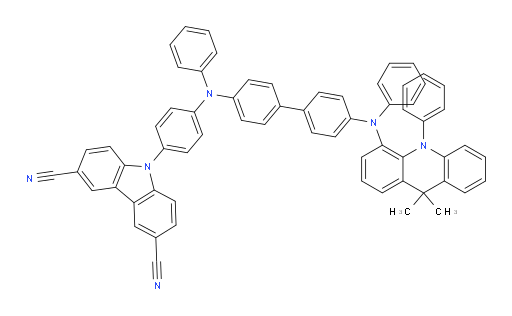 9-(4-((4'-((9,9-dimethyl-10-phenyl-9,10-dihydroacridin-4-yl)(phenyl)amino)-[1,1'-biphenyl]-4-yl)(phenyl)amino)phenyl)-9H-carbazole-3,6-dicarbonitrile