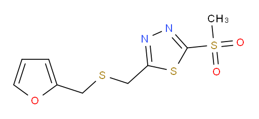 2-(((furan-2-ylmethyl)thio)methyl)-5-(methylsulfonyl)-1,3,4-thiadiazole