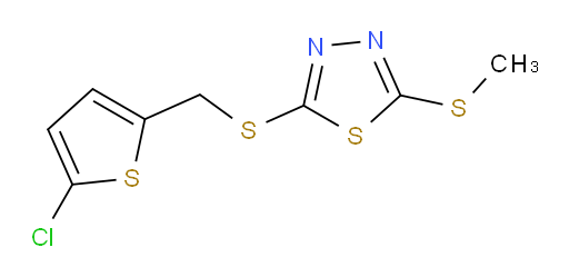 2-(((5-chlorothiophen-2-yl)methyl)thio)-5-(methylthio)-1,3,4-thiadiazole