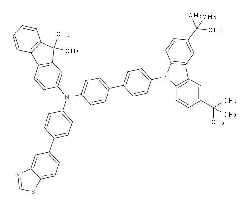 N-(4-(benzo[d]thiazol-5-yl)phenyl)-N-(4'-(3,6-di-tert-butyl-9H-carbazol-9-yl)-[1,1'-biphenyl]-4-yl)-9,9-dimethyl-9H-fluoren-2-amine
