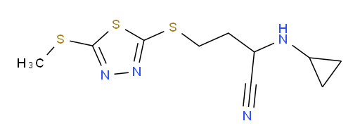 2-(cyclopropylamino)-4-((5-(methylthio)-1,3,4-thiadiazol-2-yl)thio)butanenitrile