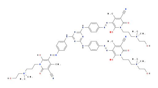 5,5',5''-[1,3,5-triazin-2,4,6-triyltris(imino-4,1-phenyleneazo)]tris[3-cyano-6-hydroxy-N-(2-hydroxyethyl)-N,N,4-trimethyl-2-oxo-1(2H)--pyridinepropanaminium