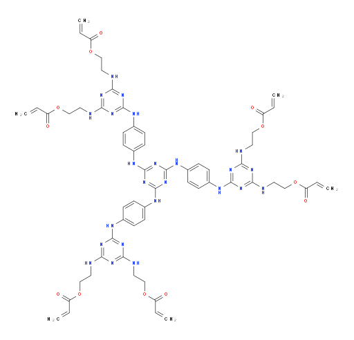 ((6,6',6''-((((1,3,5-triazine-2,4,6-triyl)tris(azanediyl))tris(benzene-4,1-diyl))tris(azanediyl))tris(1,3,5-triazine-6,4,2-triyl))hexakis(azanediyl))hexakis(ethane-2,1-diyl) hexaacrylate