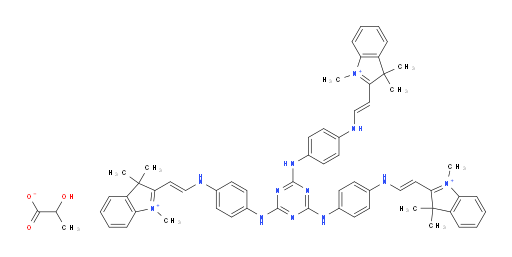 mono(2,2',2''-(((((1,3,5-triazine-2,4,6-triyl)tris(azanediyl))tris(benzene-4,1-diyl))tris(azanediyl))tris(ethene-2,1-diyl))tris(1,3,3-trimethyl-3H-indol-1-ium)) mono(2-hydroxypropanoate)