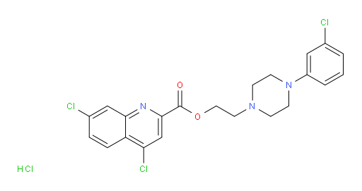 2-(4-(3-chlorophenyl)piperazin-1-yl)ethyl 4,7-dichloroquinoline-2-carboxylate hydrochloride