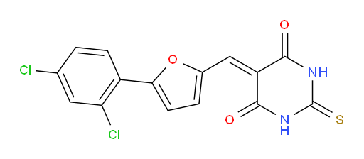5-[[5-(2,4-Dichlorophenyl)-2-furanyl]methylene]dihydro-2-thioxo-4,6(1H,5H)-pyrimidinedione (ACI)