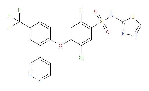 5-Chloro-2-fluoro-4-[2-(4-pyridazinyl)-4-(trifluoromethyl)phenoxy]-N-1,3,4-thiadiazol-2-ylbenzenesulfonamide (ACI)