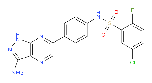 N-[4-(3-Amino-1H-pyrazolo[3,4-b]pyrazin-6-yl)phenyl]-5-chloro-2-fluorobenzenesulfonamide (ACI)