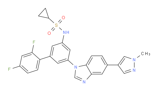 N-[2′,4′-Difluoro-5-[5-(1-methyl-1H-pyrazol-4-yl)-1H-benzimidazol-1-yl][1,1′-biphenyl]-3-yl]cyclopropanesulfonamide (ACI)