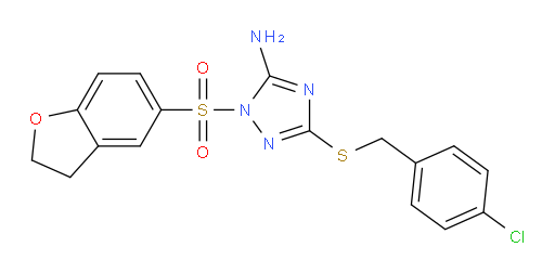 3-[[(4-Chlorophenyl)methyl]thio]-1-[(2,3-dihydro-5-benzofuranyl)sulfonyl]-1H-1,2,4-triazol-5-amine (ACI)