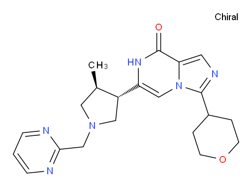 6-[(3S,4S)-4-Methyl-1-(2-pyrimidinylmethyl)-3-pyrrolidinyl]-3-(tetrahydro-2H-pyran-4-yl)imidazo[1,5-a]pyrazin-8(7H)-one (ACI)
