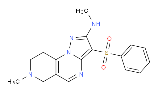 6,7,8,9-Tetrahydro-N,7-dimethyl-3-(phenylsulfonyl)pyrazolo[1,5-a]pyrido[3,4-e]pyrimidin-2-amine (ACI)